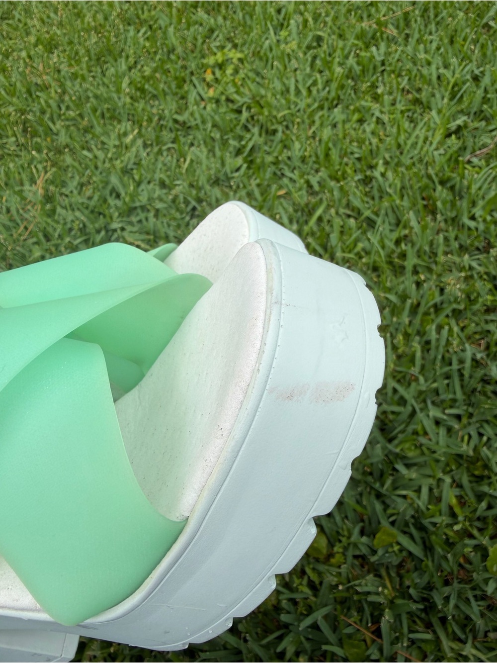 Miista London Mint Green Platform Mule Heels Size 8.5 Y2K 3.5” Heel - Picture 10 of 12